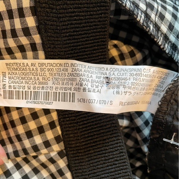 NWT Zara Jogger Waist Black/White Gingham Slim Fit Pant S - Picture 11 of 11